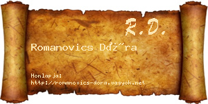 Romanovics Dóra névjegykártya